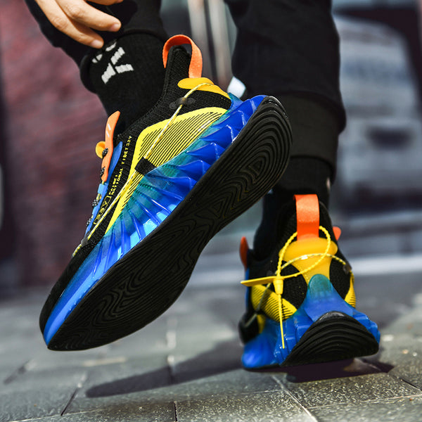 CUBICS Luxury Vortex Pivoted Dynamics Sneakers - Black Blue